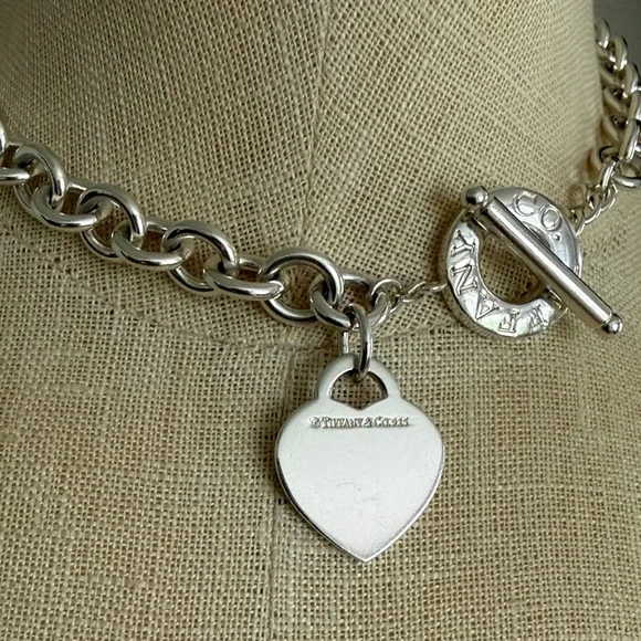 Tiffany & Co. Silver Heart Tag Toggle Necklace - Picture 3 of 10